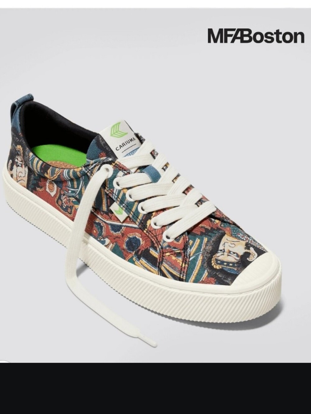 Caruma x MFA Boston Hokusai OCA Low Warrior Print Canvas Sneaker 6 Women  Unisex